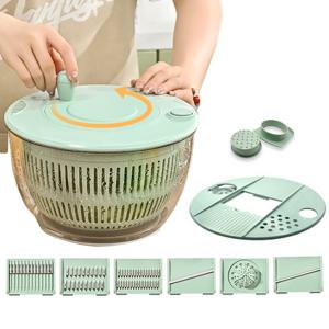 대용량 야채 탈수기 저소음 5L샐러드 스피너 세트 야채탈수기 및 채칼 포함