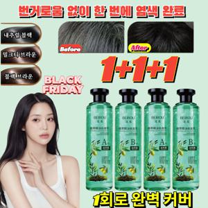 1/1+1 크리스털 식물추출 에센셜오일 염색제 쉽고 빠른 거품 염색 버블 새치염색약