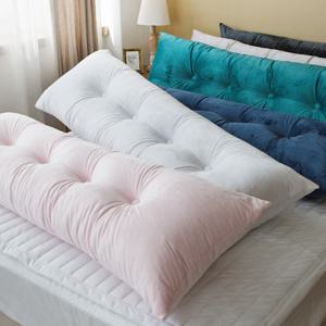 국내산 원단 침대헤드쿠션+솜포함/대쿠션/등쿠션 극세사 순면 알러지케어 선물용
