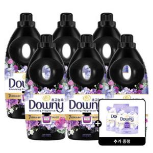 다우니 7일간 피어나는 향수 컬렉션 미스티크 초고농축 섬유유연제 본품/1L 6개 +화이트 머스크 200mL 2개