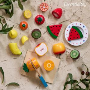 에센셜토이 원목 주방놀이 소품 과일 자르기 장난감 세트 (내장 자석) 소꿉놀이 (과일 세트)