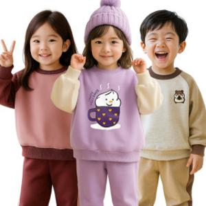 키즈꼬모 겨울 시즌오프 따뜻한 상하복세트 특가로 준비 등원복/상하복/세트복