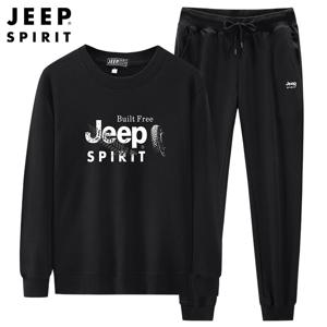 JEEP 남성용 봄가을 라운드 맨투맨 트레이닝 레포츠 세트