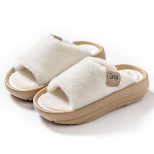 여자 EVA 쿠션 털슬리퍼 통굽 경량 미끄럼 방지 슬리퍼