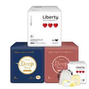(체험구성특가)딥슬립 6P+스킨딥슬립 6P+센시티브 입는오버나이트 4P 외 리버티 생리대/복수구매사은품