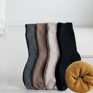 4켤레세트 남자 여자 따스한 겨울 도톰한 기모 융털 발열 방한 양말 무압박 두꺼운  단체선물환영