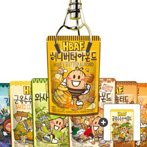 (신선집중)  HBAF 바프 아몬드 100-120g 5봉 골라담기+아몬드 40g 증정 | 허니버터 와사비 군옥수수 외