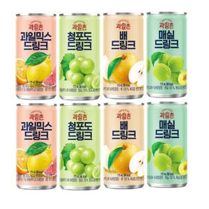 과일촌 드링크 175ml x 60캔 미니캔 매실 과일믹스 배 청포도 선택 사무실 회사 대용량 비품 간식