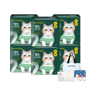 (15%+10%쿠폰+사은품) 시크릿데이 생리대 입는 오버나이트 에디션 중형/대형 6PX6팩 외 블랙/순한코튼