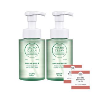해피바스 마이크로 클린 솝베리/딥버블 버블폼 300ml 2개 + 비누 2개