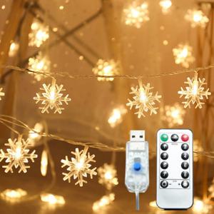 LED 크리스마스 조명 눈꽃전구 5M 50구 리모콘내장 가랜드 무드등 소품 장식 OL-L2