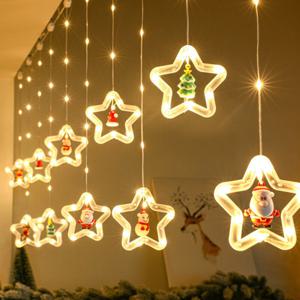 OMT 크리스마스 별 캐릭터 LED 가랜드 줄조명 무드등 OL-GLSTAR  트리장식