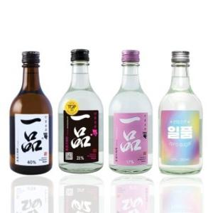 안동소주 4종 17도 21도 25도 40도 프리미엄 증류주  전통주  유리잔 2개 포함 구성