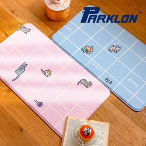 제로퍼제로 PVC 양면 쿠션 주방매트 12T 파크론 콜라보 캐릭터 디자인