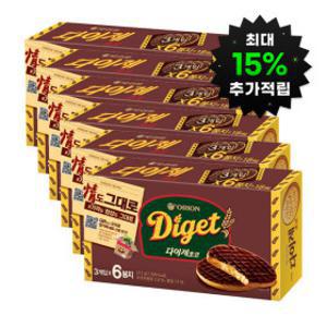 (최대15%적립)오리온 다이제 초코 6P 312g x 6개