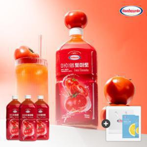 보넬드 아이엠 토마토 (100% NFC 착즙) 주스 즙 원액 1L 3병 (물X 첨가물X / 1병에 토마토 14개 착즙)