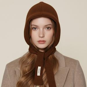 셀린아 여성 바라클라바 니트 후드 목도리 머플러 겨울 방한 모자 K251
