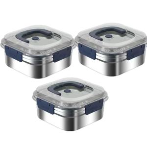 1+1+1 스텐 밀폐용기 핸디형 반찬통 김치통 보관용기 1800ml / 2500ml  1+1+1 행사 중