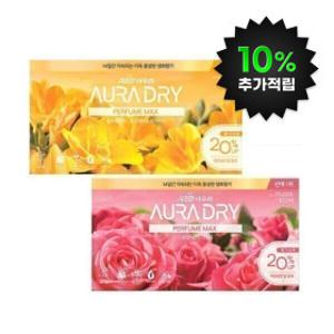 (10%적립)아우라 드라이시트 퍼퓸맥스 100매 2종 (스윗만다린+윌유메리미)