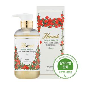 헤막 아르간 앤 호호바오일 탈모샴푸 로즈향 550ml / 손상모케어 약산성 두피샴푸
