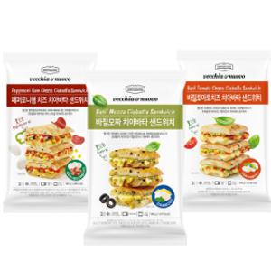 신세계푸드 치아바타 3개입 3팩 (총9개입) 샌드위치 세트 (바질/토마토/페퍼로니/올리브/크루아상/체다치즈)