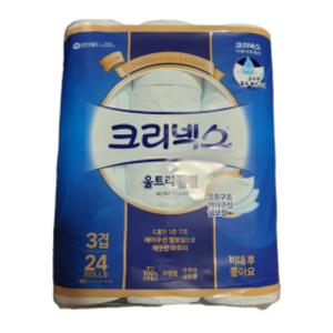 크리넥스 3겹 울트라클린 25m 24롤 2팩