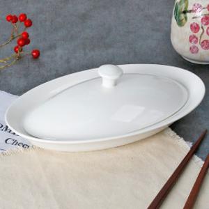 모던 타원 샥스핀 하 도자기 중국집 그릇 접시