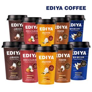 이디야 컵커피 300ml 5종 10개 (토피넛2 돌체콜드브루2 카페라떼2 바닐라라떼2 쇼콜라모카2)