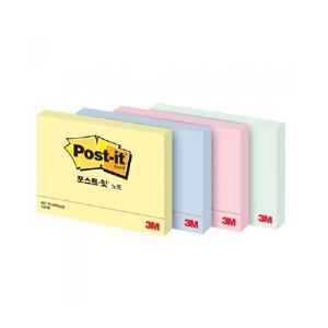 3M 포스트잇 일반 657  점착식메모지 4칼라 택1 /102x76mm 100매 특가판매 당일배송