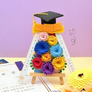 J2K 졸업 미니 화환 학사모 만들기 DIY 카드 발표회