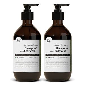 수오가닉 퍼퓸 샴푸워시 로즈마리 1000ml 2개