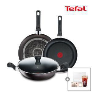 (2.11 브랜드데이 24%+5%중복/오늘출고)테팔 퍼펙트 브라운 프라이팬/웍 4종세트(팬20+28+양수웍28+뚜껑28)