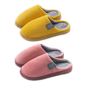 코듀로이 퍼 겨울슬리퍼 여성 털실내화 3cm굽 거실실내화 사무실 방한슬리퍼 OWS-DMSLP1
