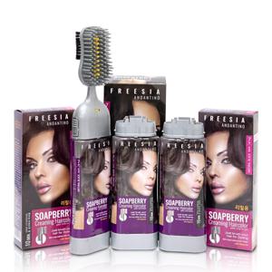 프리지아안단티노 솝베리 헤어컬러 흑갈색(7호) 풀세트1개+리필2개 셀프 새치염색약 버블 브러쉬 염색