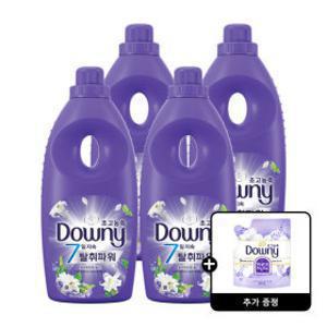 다우니 퍼플 1L 화이트티와 릴리 향 4개 +다우니 화이트 머스크 200mL 1개