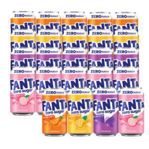 환타 제로 오렌지+파인+포도+피치 350ml 4종 6입 (총 24캔)