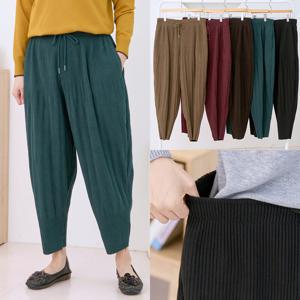 엄마옷 마미소 항아리 주름 골덴 기모 바지 플리츠 겨울 배기 할머니 빅사이즈 40 70 마담 중년 여성 옷