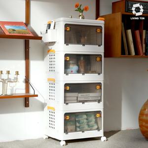 리빙톤 360 트롤리 수납장 4단세트 풀오픈 다용도 폴딩수납장 수납장 4단 풀세트