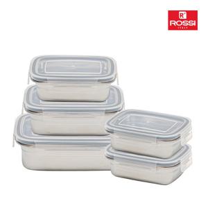 이태리로시 뉴 더화이트 스텐밀폐용기 5종