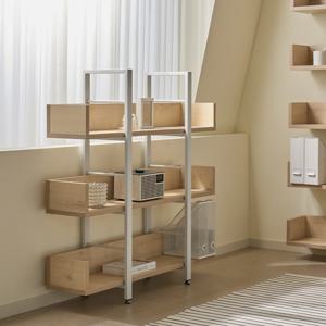 TS-15 철제 책장 3단 서재 1200 가림막책장 사무용 선반 책장 넓은 수납 강력한 지지력 감성디자인