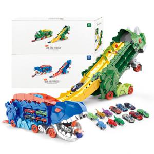 플레이맥스 와구와구 공룡 슈팅 카캐리어 미니카 12종 세트 공룡자동차 트럭자동차 미니카12종포함 최다구성