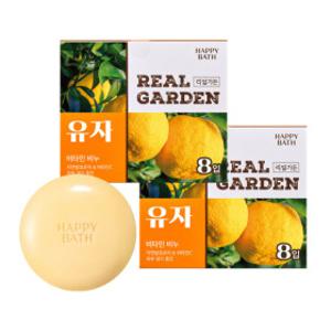 해피바스 리얼가든 유자 비타민 비누 90g 8입 2개 총 16개