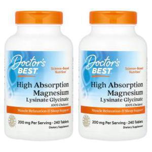 (아이허브) 2개X 고흡수 마그네슘 200mg(1정당 100mg) 240정 해외직구