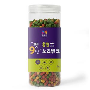 목우촌 펫9단 강아지 혼합(소고기 황태 연어) 노즈워크 간식 1kg 대용량 말랑져키 훈련용 칭찬보상