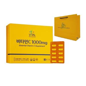 종근당 비타민C 1000mg x 600정(20개월분) 쇼핑백포함 바이탈프로그램 선물용 아스코르빈산 메가도스