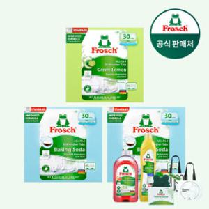 프로쉬 독일 식기세척기세제 30개입 3개+주방세제 레드오렌지 or 레몬인덕션클리너+수세미+리유저블백(랜덤)