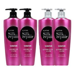 엘라스틴 실크리페어 샤이닝골드 샴푸 550ml 2개 + 컨디셔너 2개