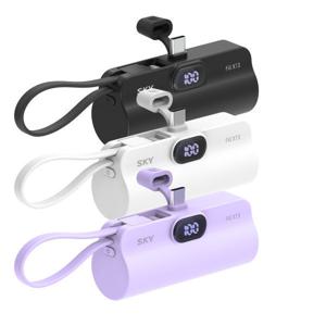 (1+1) 필 LED 2in1 일체형 도킹형 미니 보조배터리 C타입 5000mAh X13 갤럭시 아이폰 거치대 겸용