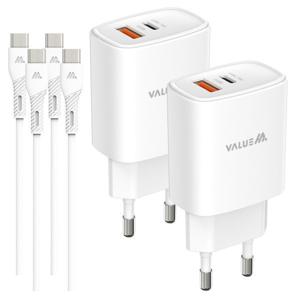 1+1 밸류엠 25W 2포트(Type-C USB-A) PPS 초고속 충전기(+CtoC 25W 케이블)