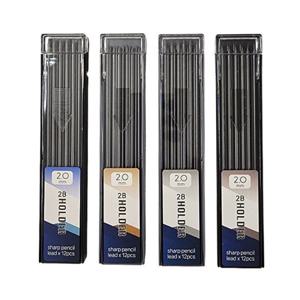 4개묶음 2.0mm 전용 샤프심 홀더샤프 제도샤프 홀더펜 2.0 2미리 스케치 샤프심 목공 목수 홀다펜 샤프심
